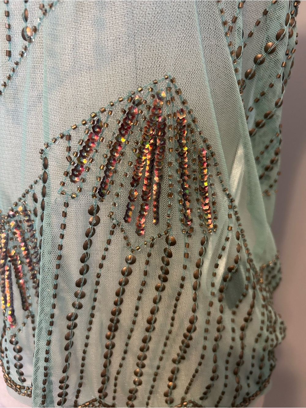 BKE Mint Green Beaded Sleeveless Camisole - Picture 5 of 8